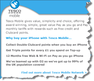 Tesco focuses on value rather than price for the iPhone