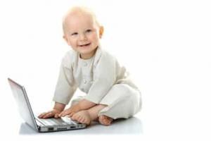 Baby with laptop
