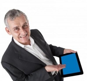 Mature man with ipad