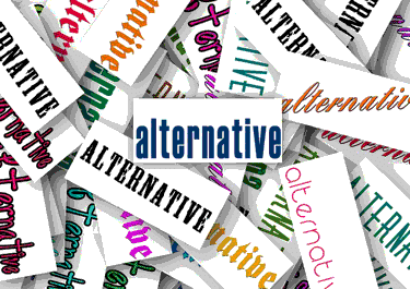 Graphic of the word alternative