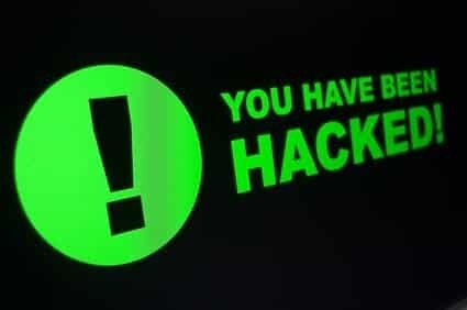 You have been hacked sign on LCD Screen