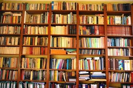 Shelf with books