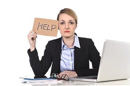 Stress businesswoman