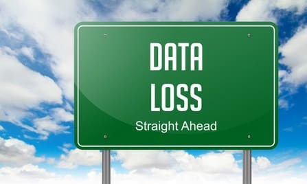 Sign showing the words data loss