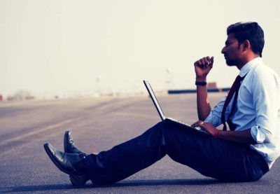 Man using laptop