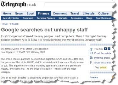 Google look for unhappy staff