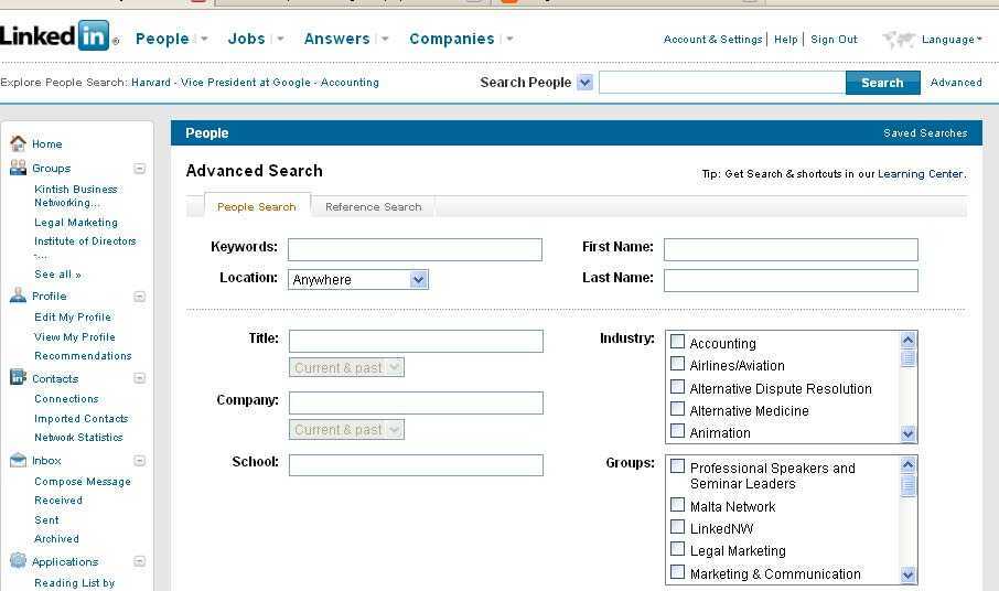 LinkedIn Advanced Search