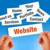 Company websites are history Website development process over blue background.