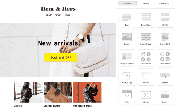Online store screenshot