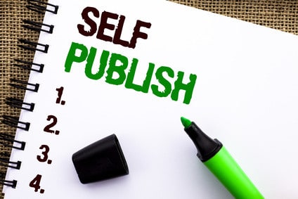 Text sign showing Self Publish. Conceptual photo Publication Write Journalism Manuscript Article Facts written on Notebook Book on the jute background Marker next to it.