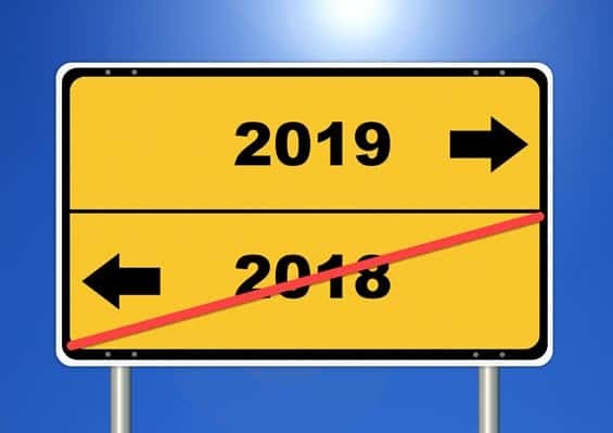 2018 to 2019 roadsign