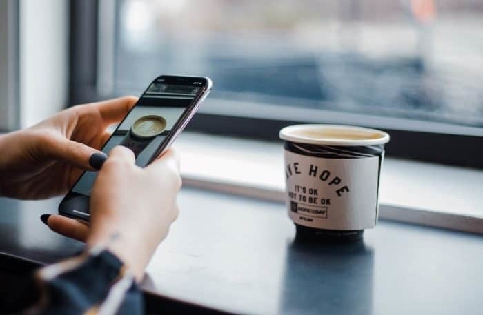 Whenever people take a break they reach for their mobile phone and that's a bad idea