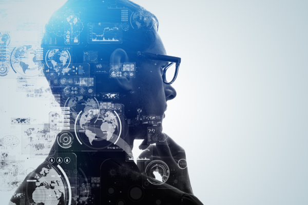 Man pondering use of AI