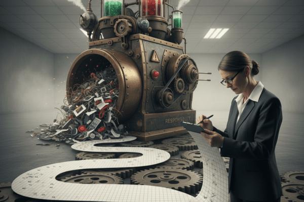 A woman accounting for her work