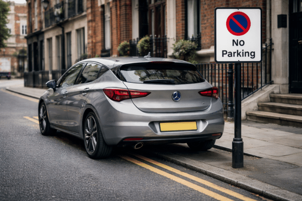 Car driver breaking rules