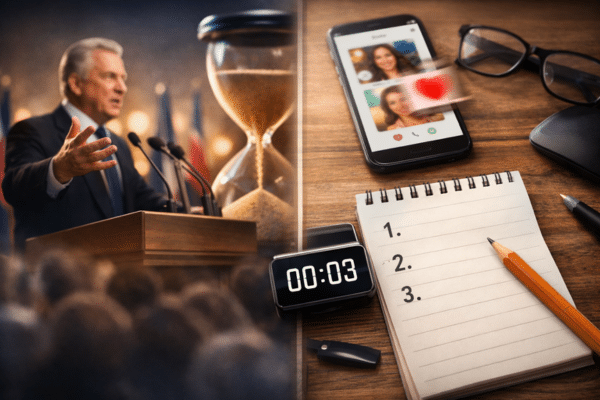 Concept image showing long talk or brief points